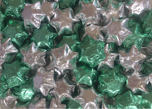 Christmas Stars - Silver & Green