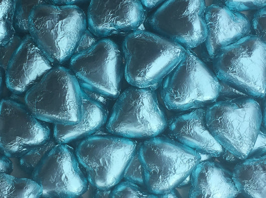 Light Blue Chocolate Hearts